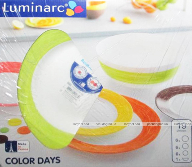Столовий сервіз Luminarc Color Days Green на 6 персон 18 предметів