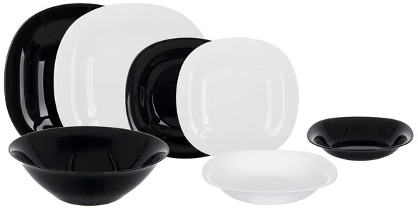 Столовый набор Luminarc Carine Black&White 19 предметов на 6 персон