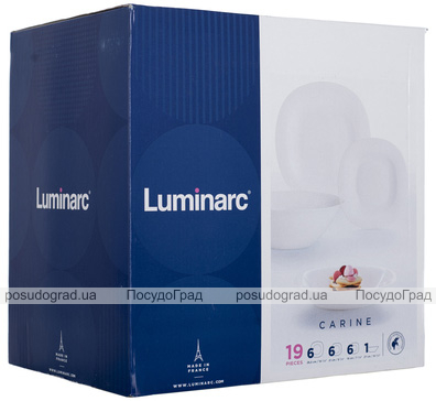 Столовий набір Luminarc Carine White 19 предметів на 6 персон