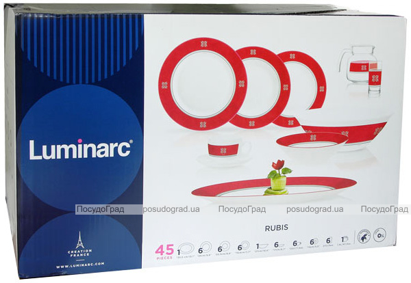 Столовий сервіз Luminarc Rubis на 6 персон 45 предметів