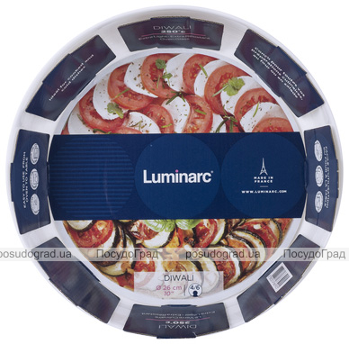 Форма (блюдо) для запекания Luminarc Diwali White круглая Ø26см из стеклокерамики