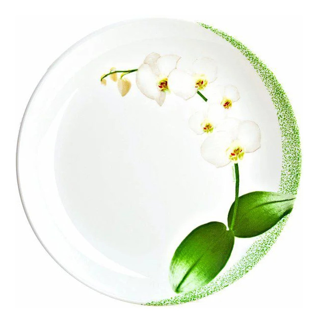 Набор 6 десертных тарелок Luminarc White Orchid Ø19см, стеклокерамика
