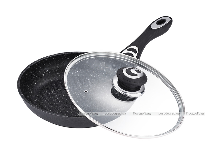 Сковорода Luxberg Twist Marble Ø22см, кришка, індукція з антипригарним покриттям