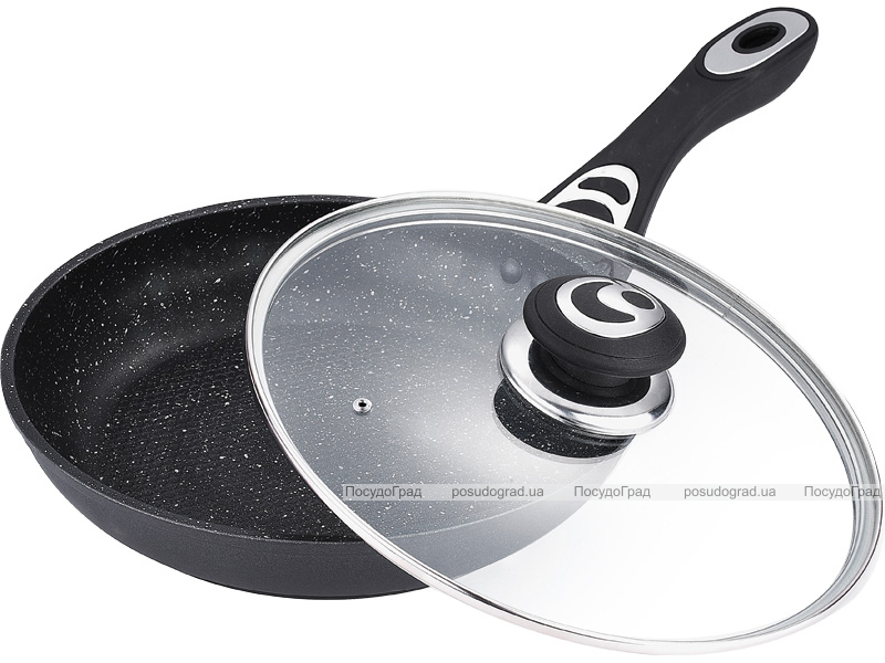 Сковорода Luxberg Twist Marble Ø28см, кришка, індукція з антипригарним покриттям