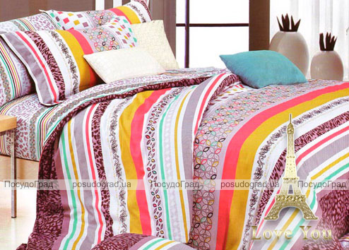 Комплект постільної білизни Love You Сатин-лайт "Bright" Євро