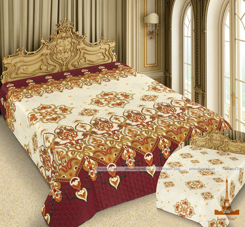 Покривало Love You Barokko Paisley "Vinous" 200х220см