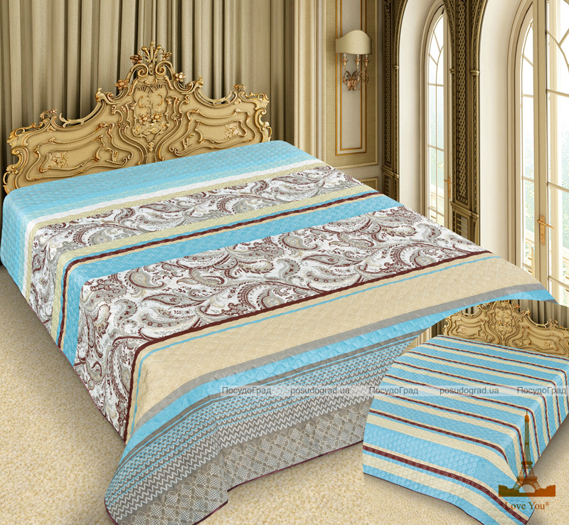 Покривало Love You Barokko Paisley "Turquoise" 200х220см