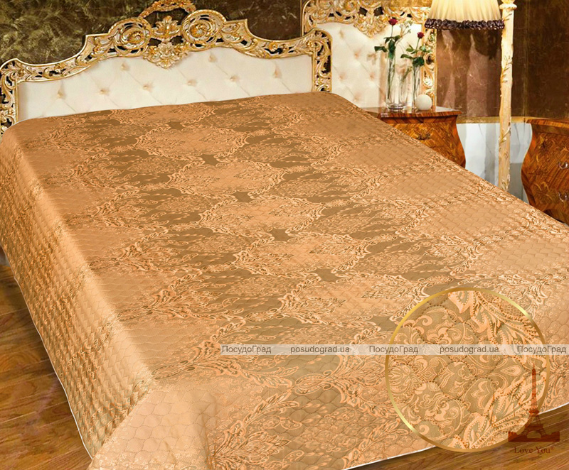 Покривало Love You Жаккард-атлас "Beige" 230х250см