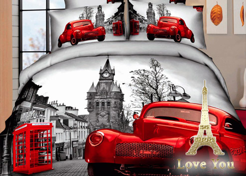 Комплект постільної білизни Love You Сатин 3D "Лондон" Євро