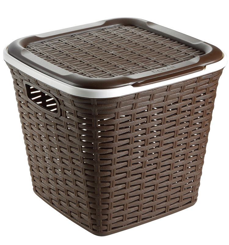 Корзина Ucsan Basket для белья пластиковая 30x30x28см, коричневая