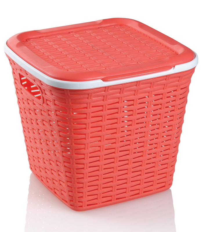 Корзина Ucsan Basket для белья пластиковая 30x30x28см, коралловая