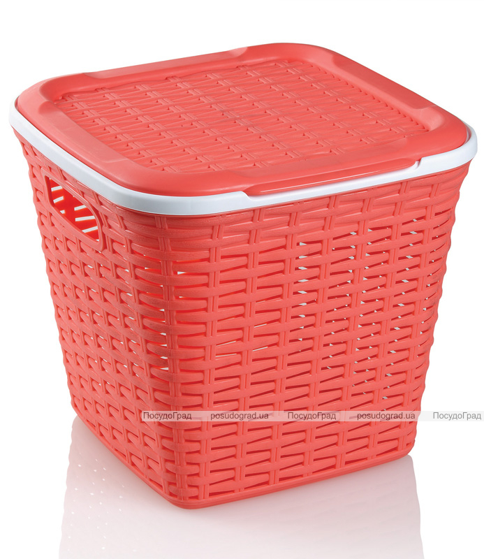 Кошик Ucsan Basket для білизни пластиковий 30x30x28см, кораловий