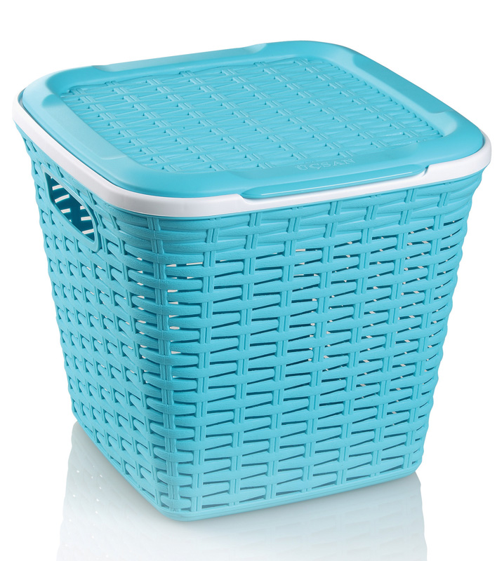 Корзина Ucsan Basket для белья пластиковая 30x30x28см, бирюзовая