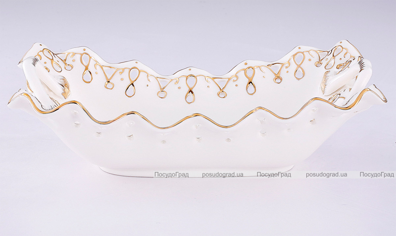 Блюдо Milleroy&House "Gold on White" сервіровочне 27х11см прямокутне