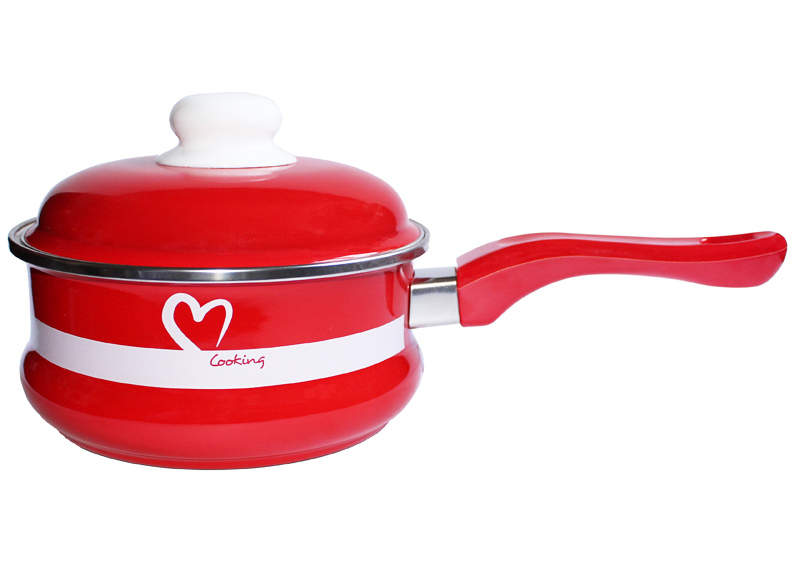 Ківш емальований Metrot "I love Cooking" 1,5л з кришкою