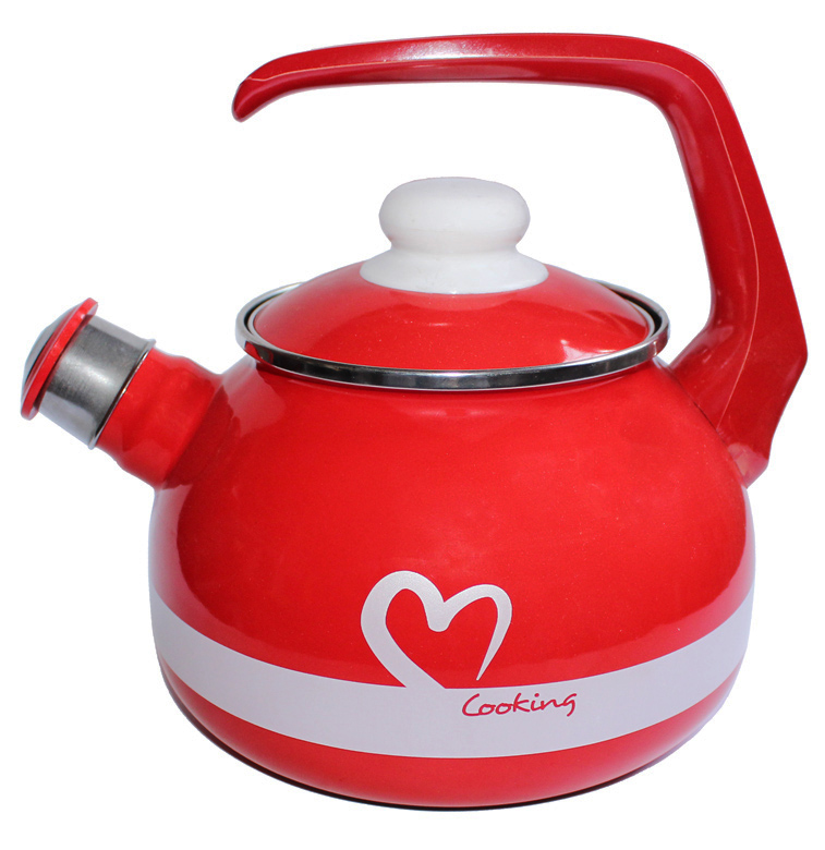 Чайник Metrot эмалированный "I love Cooking" 2,5л со свистком