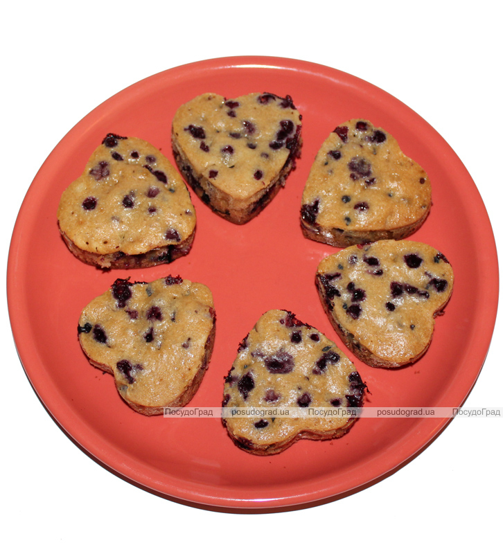 Силиконовая форма для выпечки кексов Unico Cake с антипригарным каркасом Heart