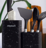 Підставка-колода Ofenbach Black Marble для кухонних ножів і ножиць 21.5х13х23см подвійна