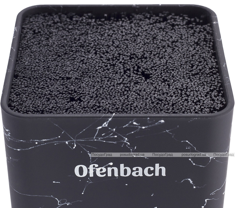 Підставка-колода Ofenbach Black Marble для кухонних ножів і ножиць 9х9х22см