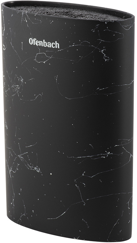 Підставка-колода Ofenbach Black Marble для кухонних ножів і ножиць 16х7х22.5см, овальна