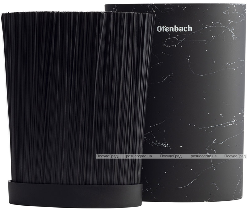 Підставка-колода Ofenbach Black Marble для кухонних ножів і ножиць 16х7х22.5см, овальна