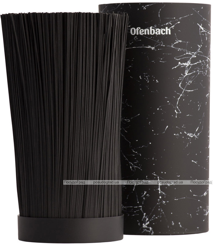 Підставка-колода Ofenbach Black Marble для кухонних ножів і ножиць 11х11х22см, кругла