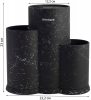 Підставка-колода Ofenbach Black Marble для кухонних ножів і ножиць 23х12х22см, потрійна кругла