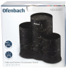 Підставка-колода Ofenbach Black Marble для кухонних ножів і ножиць 23х12х22см, потрійна кругла