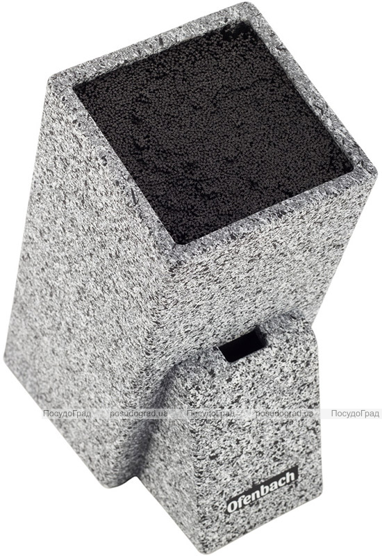 Підставка-колода Ofenbach Black Lead для кухонних ножів 11х11х26см з секцією для ножиць