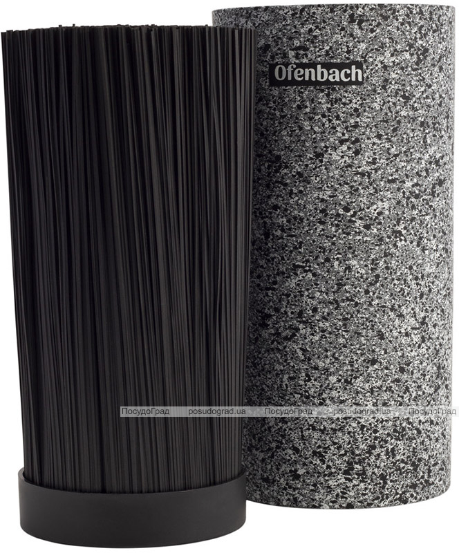Підставка-колода Ofenbach Grey Marble для кухонних ножів 11х11х22 см, кругла