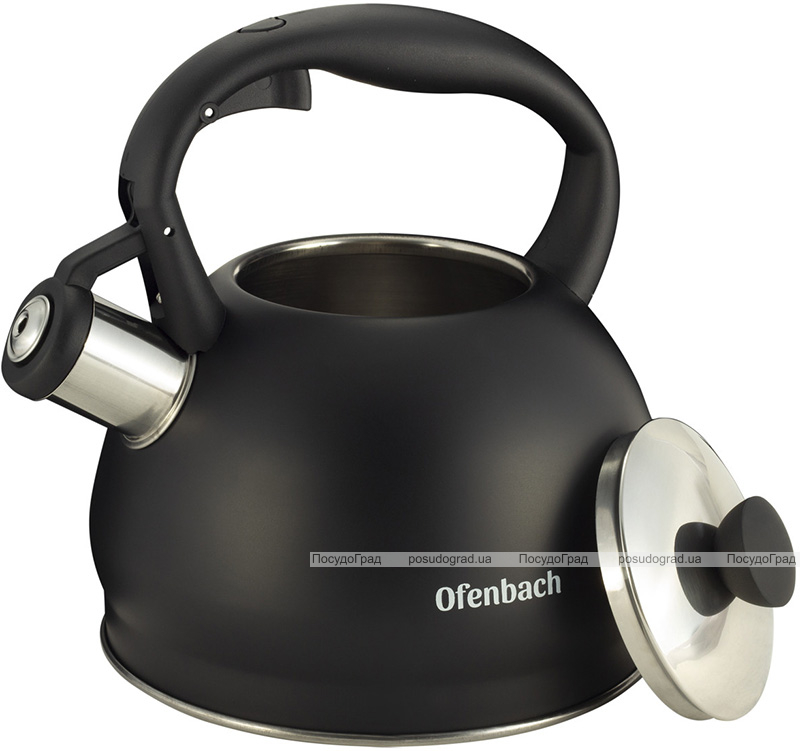 Чайник Ofenbach Magic Kettle 2л з нержавіючої сталі зі свистком, чорний матовий