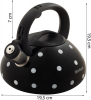 Чайник Ofenbach Polka Dot Kettle 2.5л з нержавіючої сталі зі свистком, в чорний або білий горошок