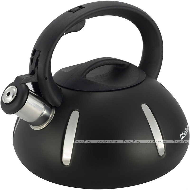 Чайник Ofenbach Happy Kettle 2л з нержавіючої сталі зі свистком, чорний матовий