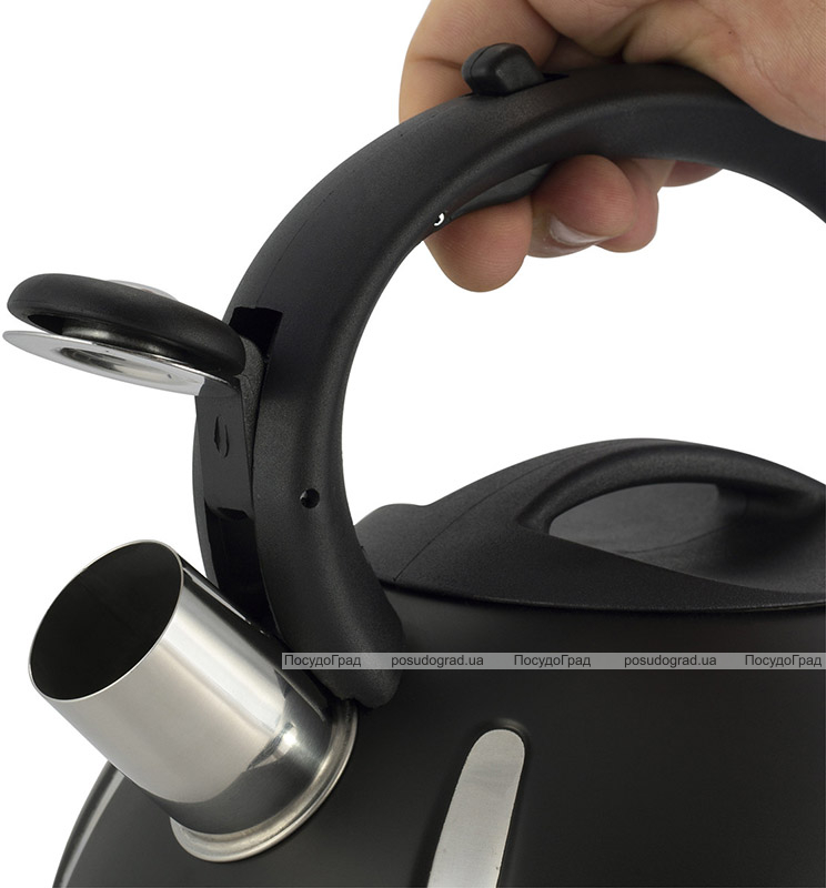 Чайник Ofenbach Happy Kettle 2л з нержавіючої сталі зі свистком, чорний матовий