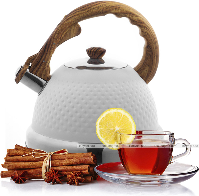Чайник Ofenbach Whistling Kettle White 2.7л нержавіюча сталь зі свистком, білий