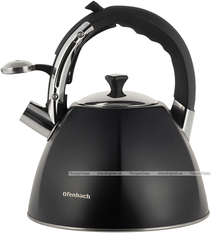 Чайник Ofenbach Augsburg Black 3.2л зі свистком, нержавіюча сталь, чорний