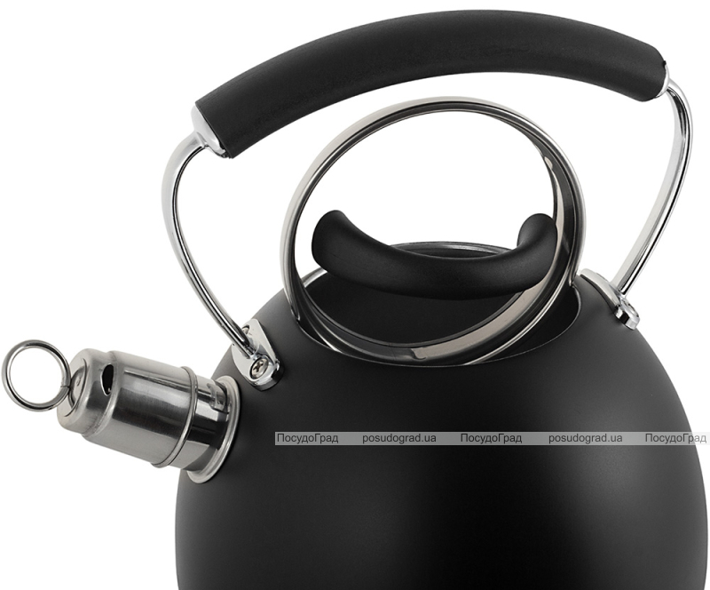 Чайник Ofenbach Magic Kettle 2.5л зі свистком та скляною кришкою, чорний