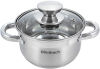 Набір 4 каструлі Ofenbach Casserole із нержавіючої сталі (1.1л, 1.7л, 2.4л, 3.4л) зі скляними кришками