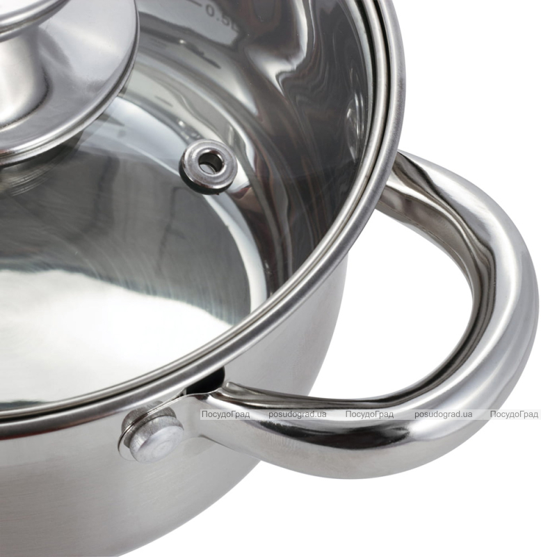 Каструля Ofenbach Casserole з нержавіючої сталі 1100мл зі скляною кришкою