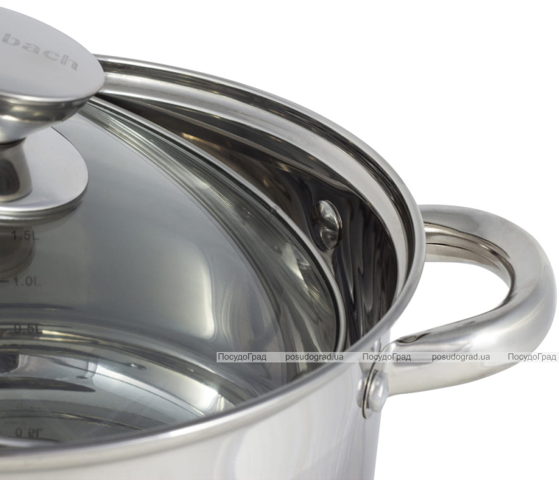 Каструля Ofenbach Casserole з нержавіючої сталі 3400мл зі скляною кришкою