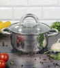 Каструля індукційна Ofenbach Casserole із нержавіючої сталі 1.5л зі скляною кришкою