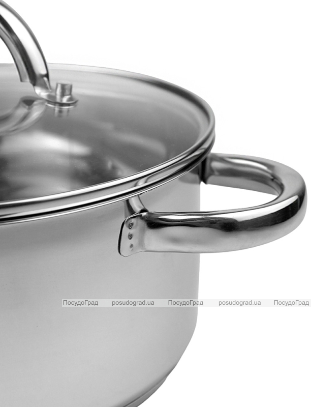Каструля індукційна Ofenbach Casserole із нержавіючої сталі 3л зі скляною кришкою