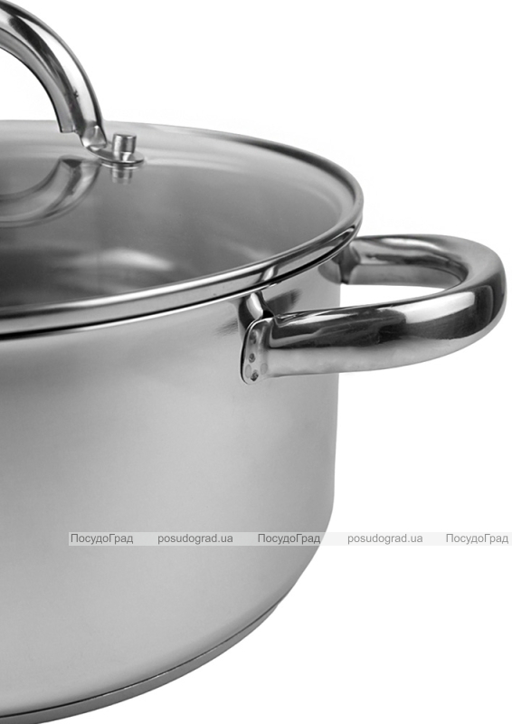 Каструля індукційна Ofenbach Casserole із нержавіючої сталі 4л зі скляною кришкою
