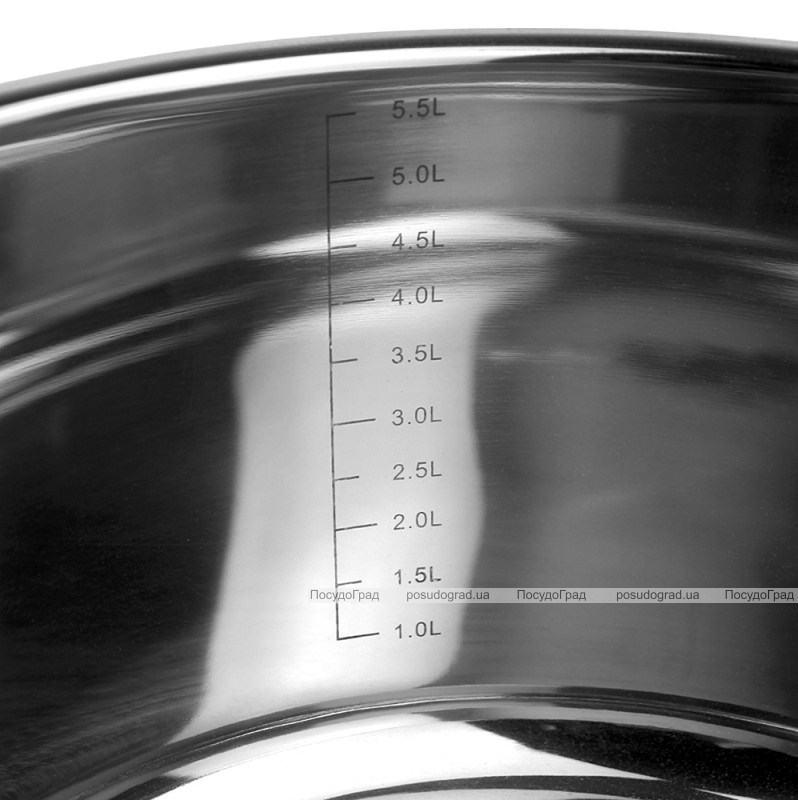 Каструля індукційна Ofenbach Casserole із нержавіючої сталі 5.5л зі скляною кришкою