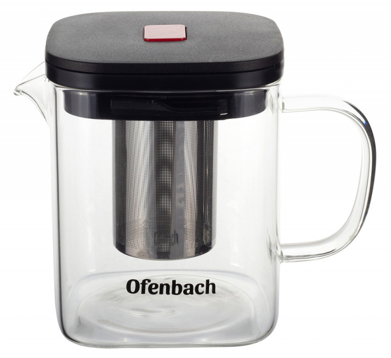 Чайник скляний заварювальний Ofenbach 600мл зі знімним ситечком (0612s)
