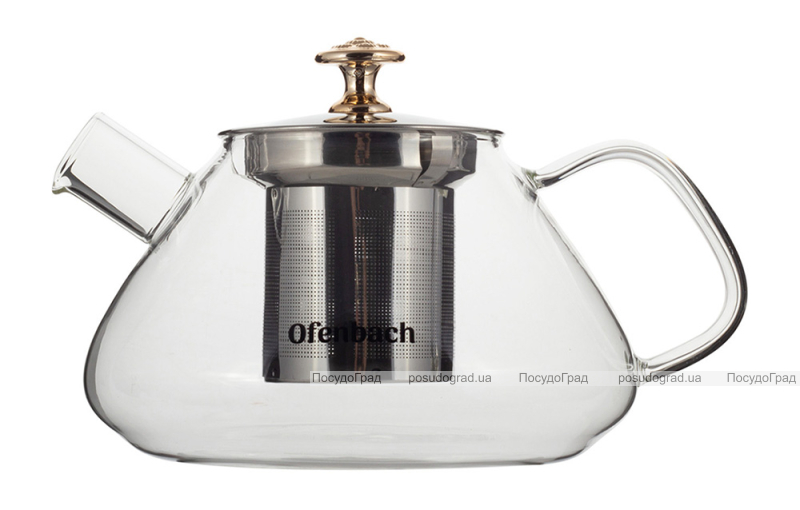 Чайник скляний заварювальний Ofenbach 450мл зі знімним ситечком (0616s)