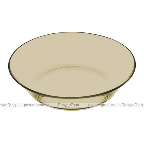 Скляна тарілка "Invitation Bronze" Ø22см, глибока