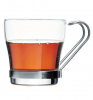Набір 2 скляні кружки Chrome 210мл з металевою ручкою
