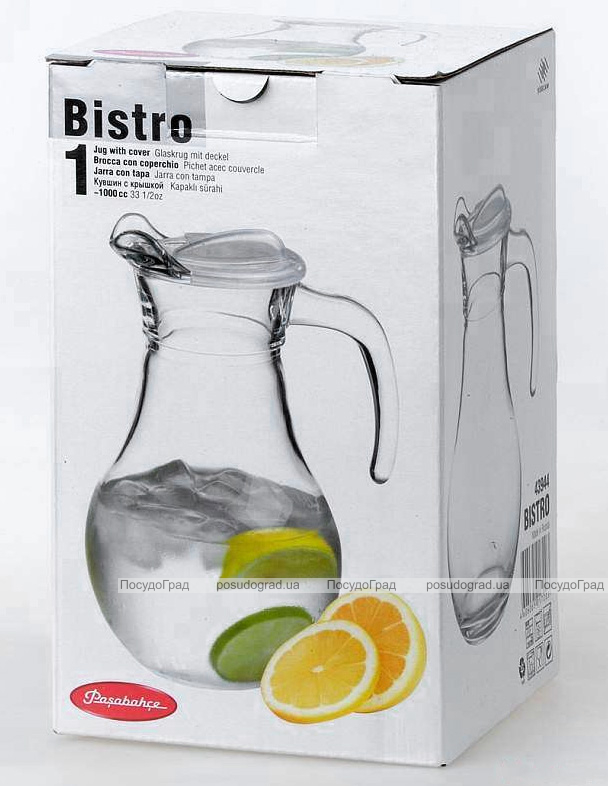Кувшин Bistro Jugs 1000мл с пластиковой крышкой