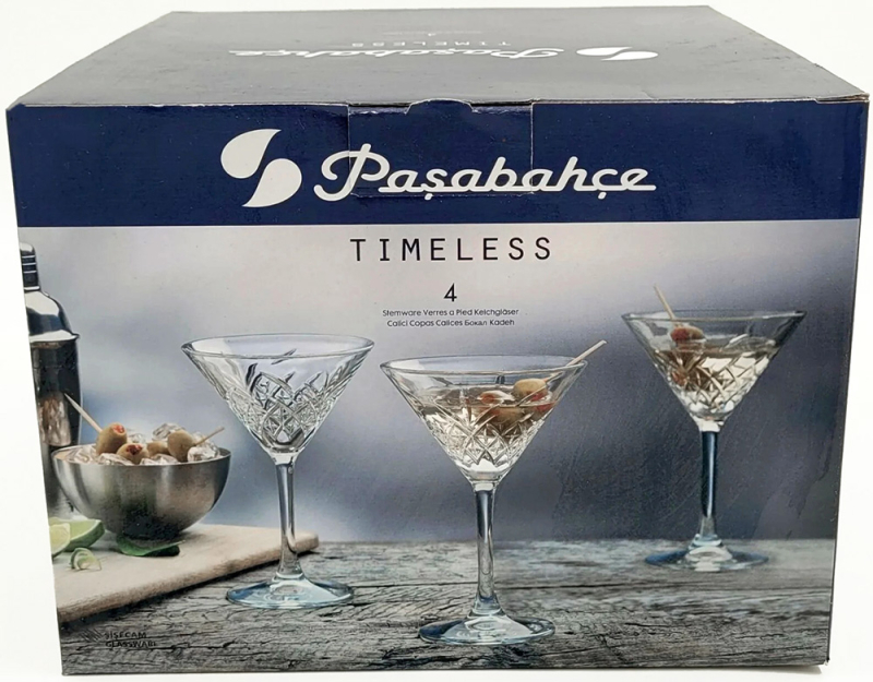 Набір 4 фужери Pasabahce Timeless для мартіні 230мл, коктейльні келихи